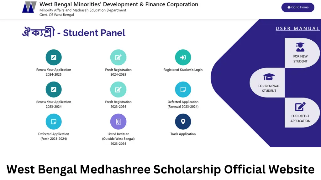 West Bengal Medhashree Scholarship official website